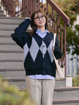 J. F. OBERLIN カーディガン OBLロゴ ブラック