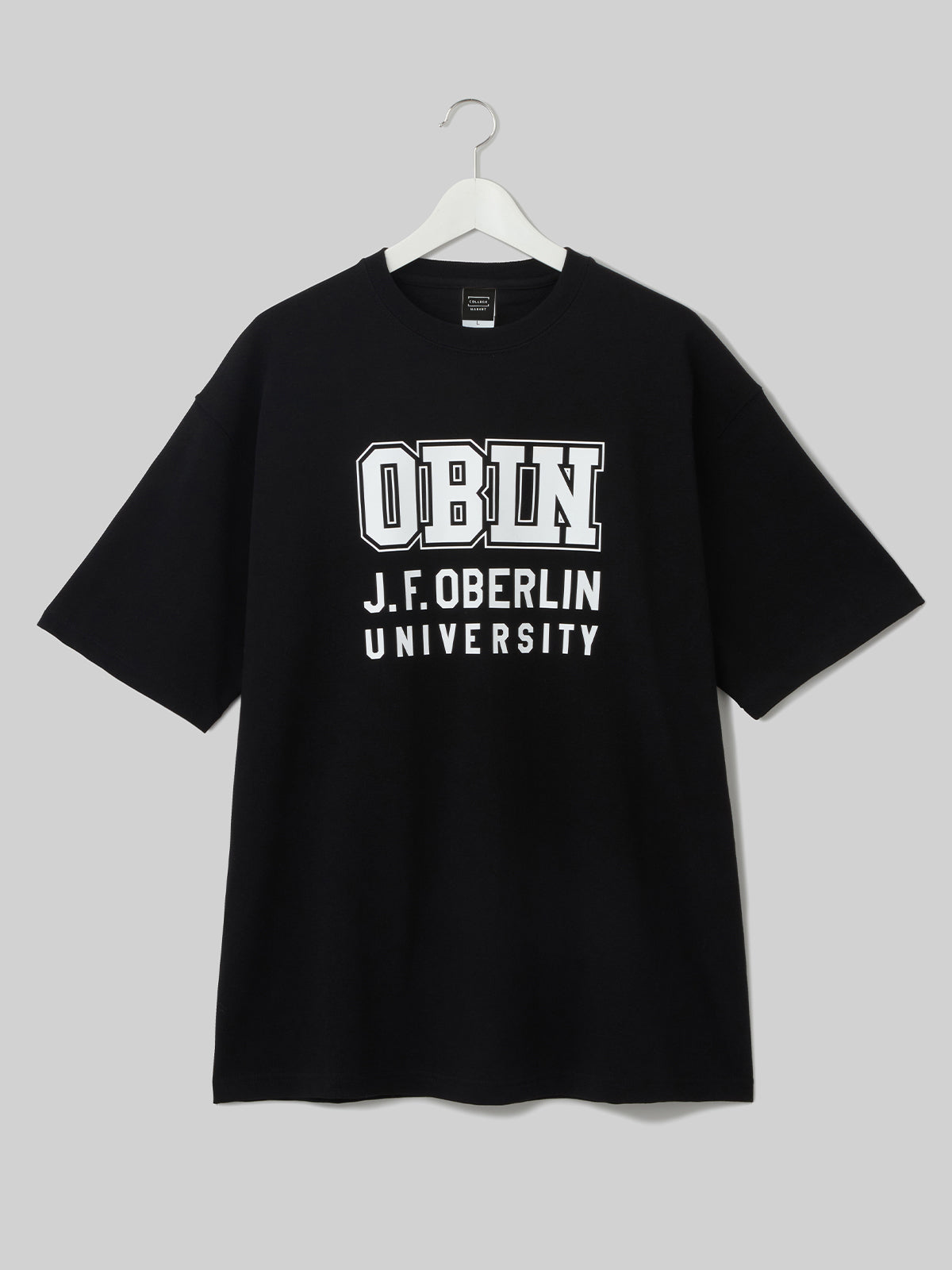 J. F. OBERLIN マグナムウェイト ビッグシルエット Tシャツ OBLNカレッジロゴ ブラック