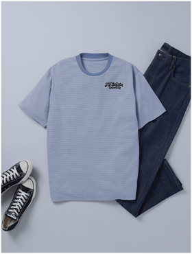 J. F. OBERLIN シルケットスムスボーダースロープネックTシャツ