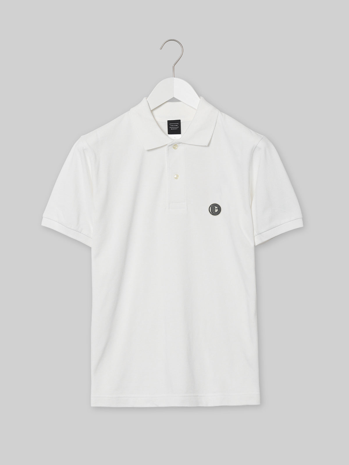 OIDAI ヘビーウェイトコットンポロシャツ サークルロゴ ホワイト