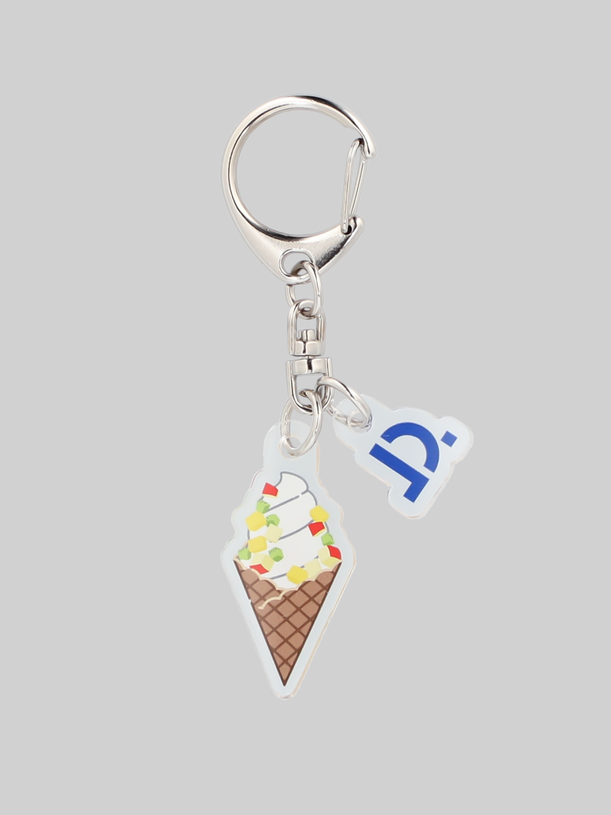 JINDAI アクリルキーホルダー　ソフトクリームコーン JDロゴ ベージュ サイズF