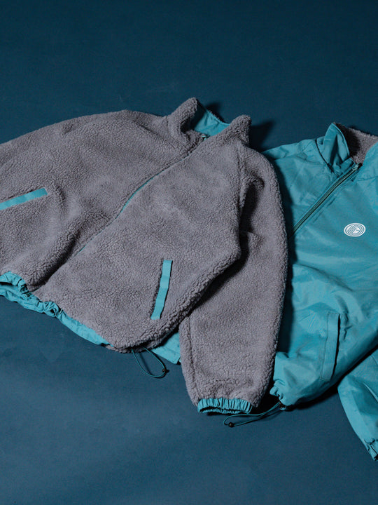 OIDAI リバーシブルボアジャケット サークルロゴ ターコイズ – COLLEGE