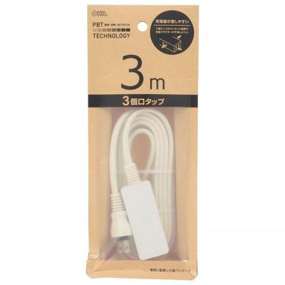 オーム電機 OHM 電源タップ 3個口 3m HS-T33-PBT22