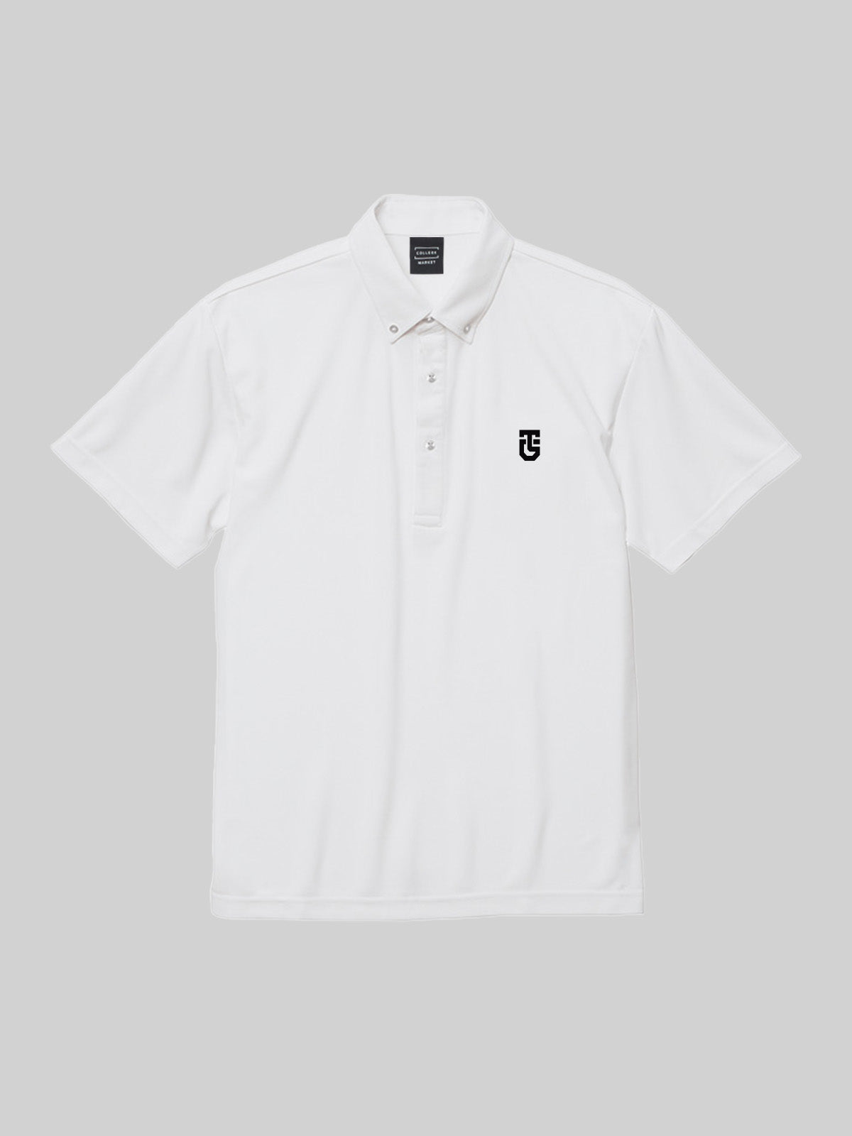 TAMAGAWA ドライボタンダウンポロシャツ TGロゴ ホワイト　