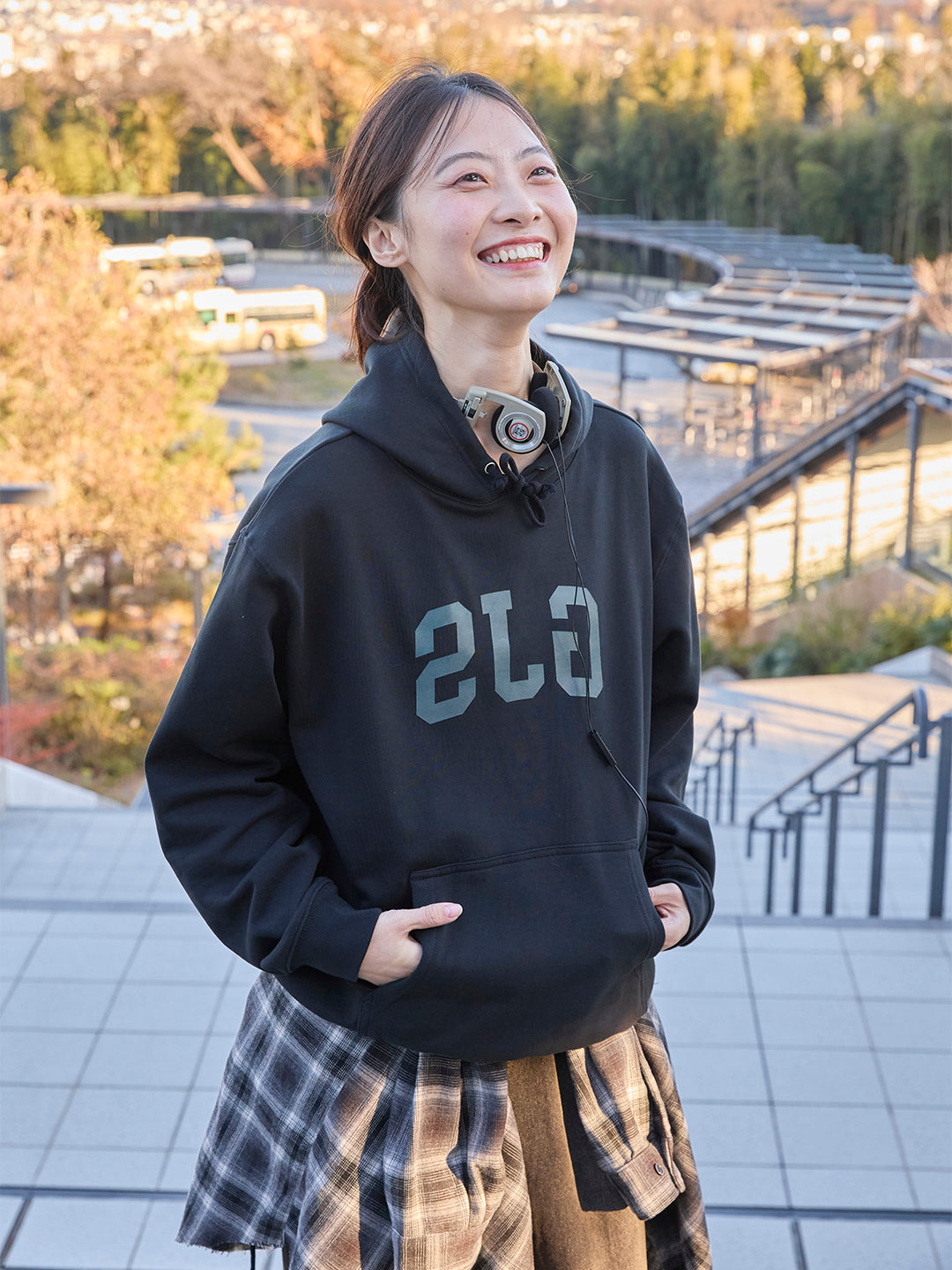 MEIJO Pullover Hoodie WAVE Logo Light Olive