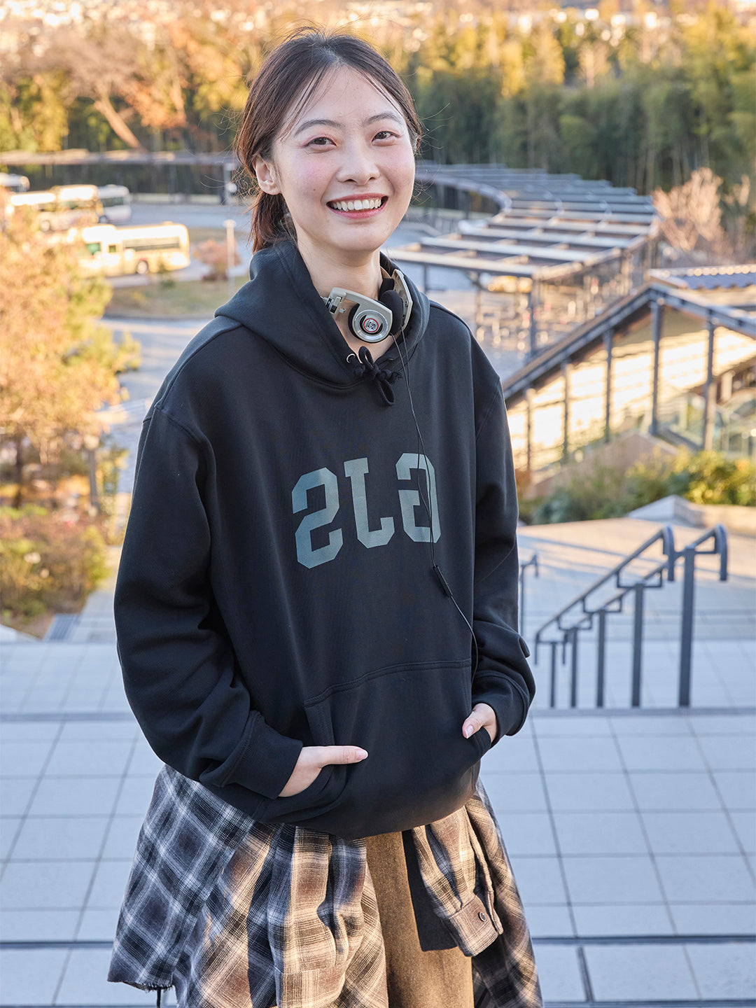 MEIJO Pullover Hoodie WAVE Logo Light Olive