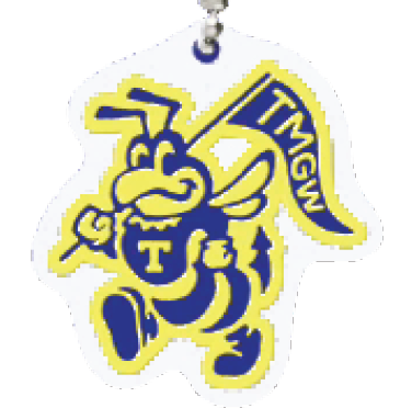 TAMAGAWA アクリルキーホルダー ハチフラッグロゴ ブルー