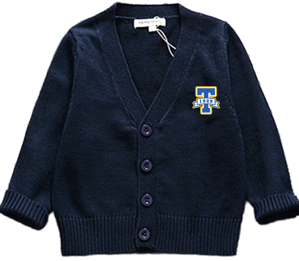 TAMAGAWA キッズ カーディガン クラシックTワッペン ネイビー