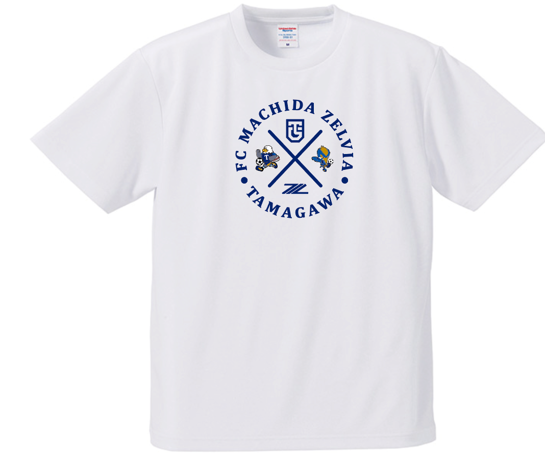 TAMAGAWA ZELVIA コラボドライTシャツ サークルデザイン ホワイト