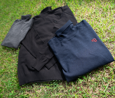 KYUSAN ニットタートル キューサンロゴ　チャコール