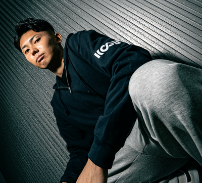 KYUSAN ジップパーカー シャリンロゴ ミックスグレー