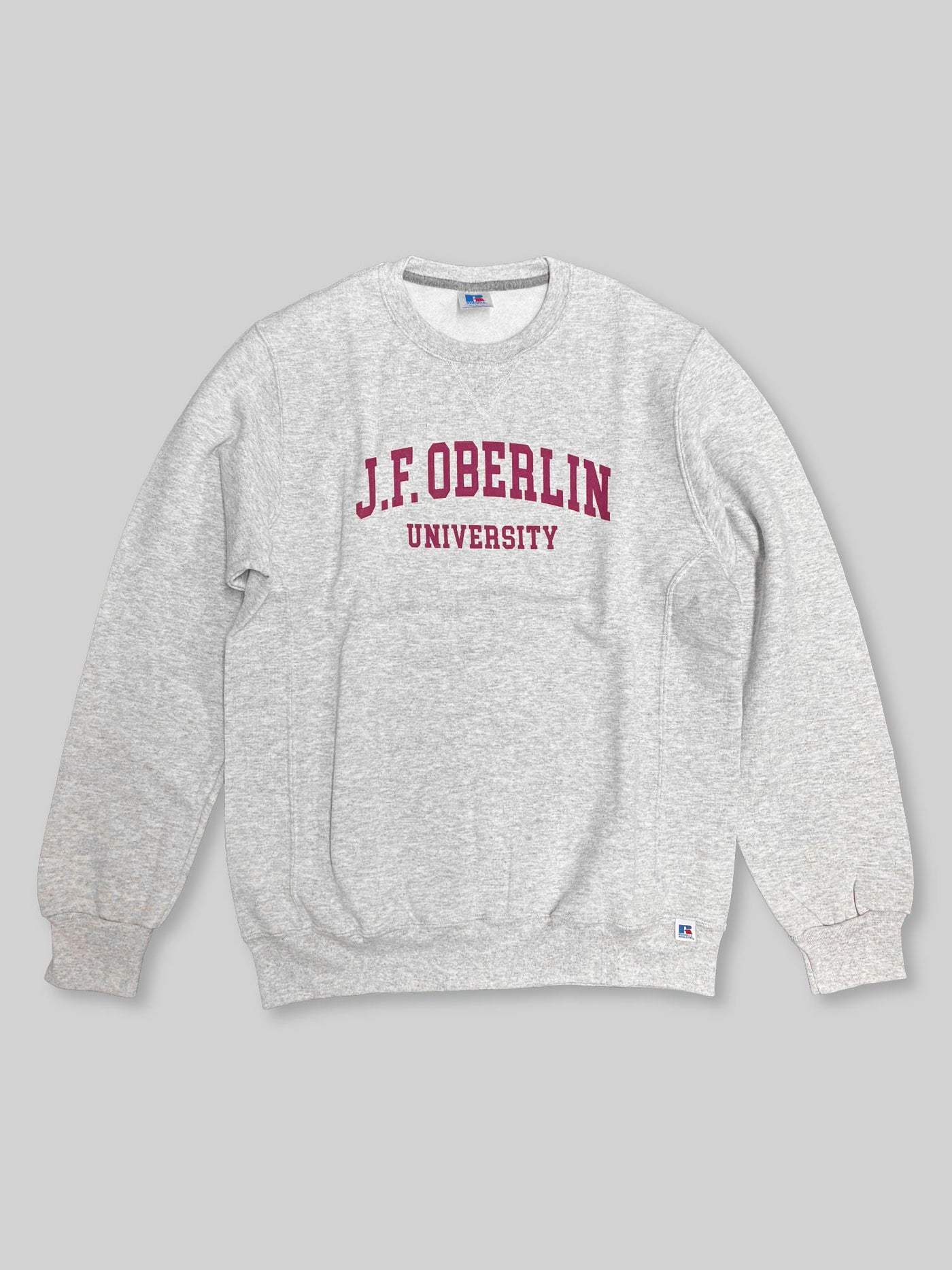 J. F. OBERLIN RUSSELL クルーネックスウェット J.F.OBERLINカレッジロゴ アッシュ