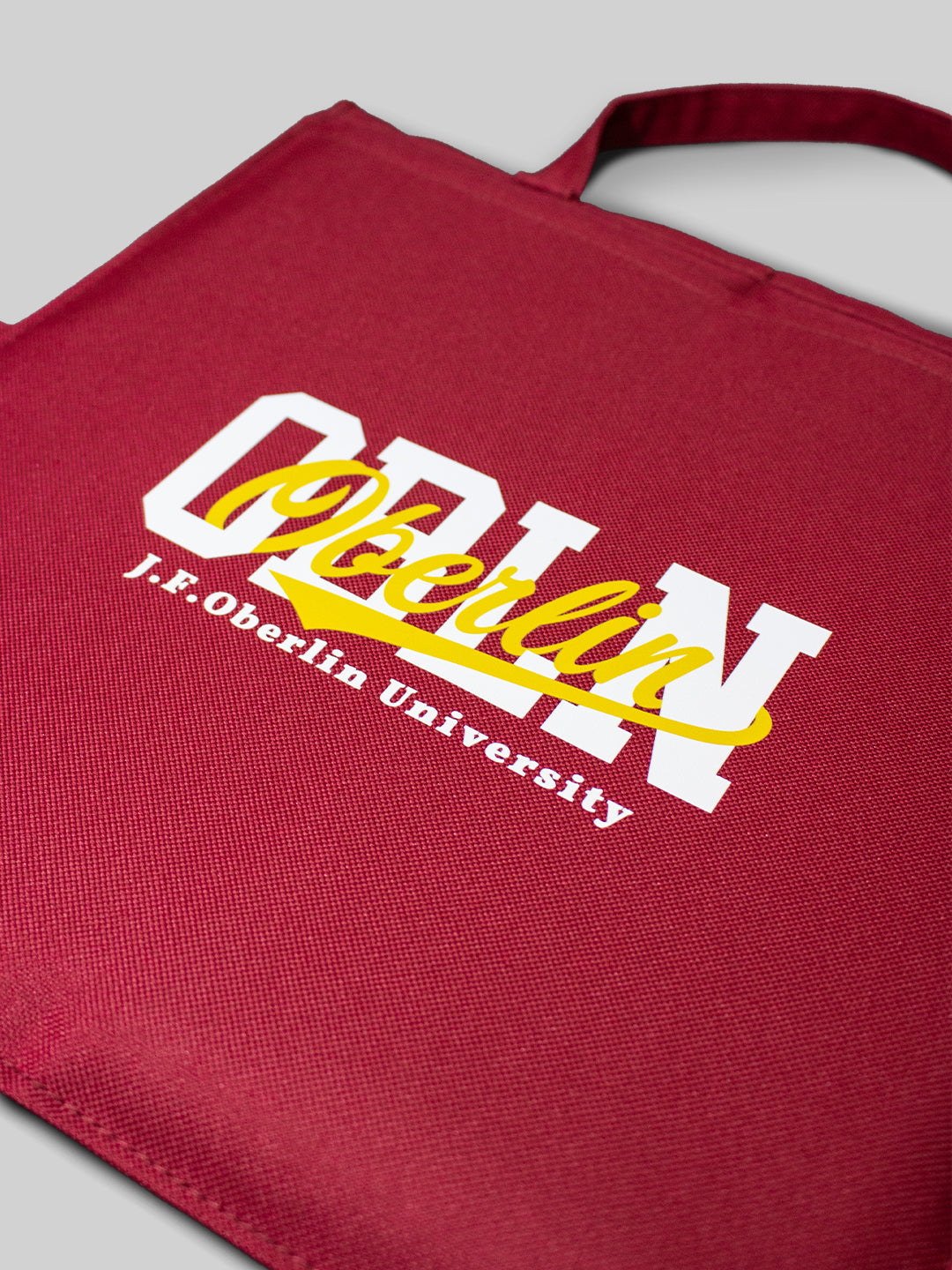 J. F. OBERLIN シートクッション OBLNカレッジロゴ バーガンディ