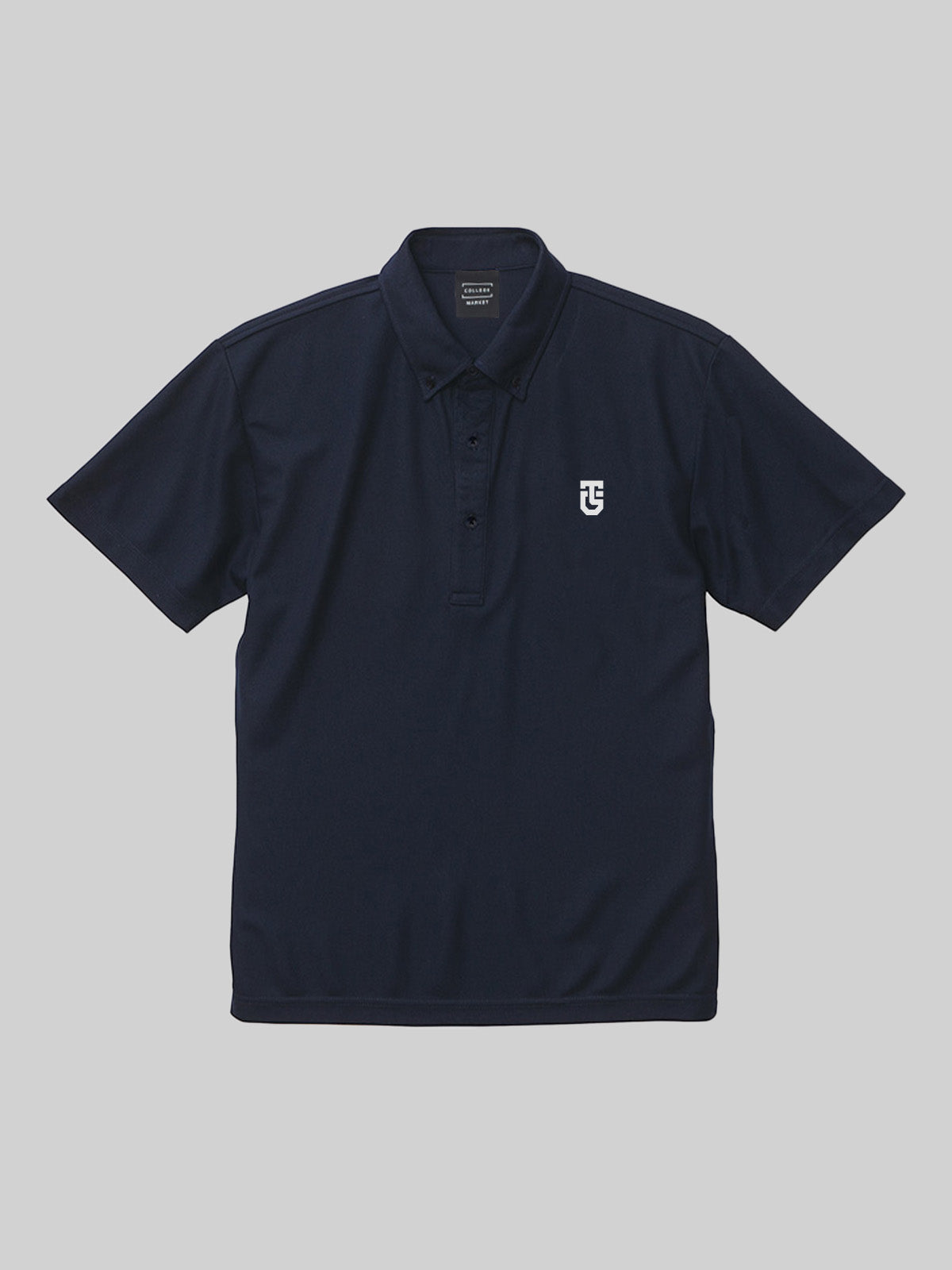 TAMAGAWA ドライボタンダウンポロシャツ TGロゴ ネイビー　