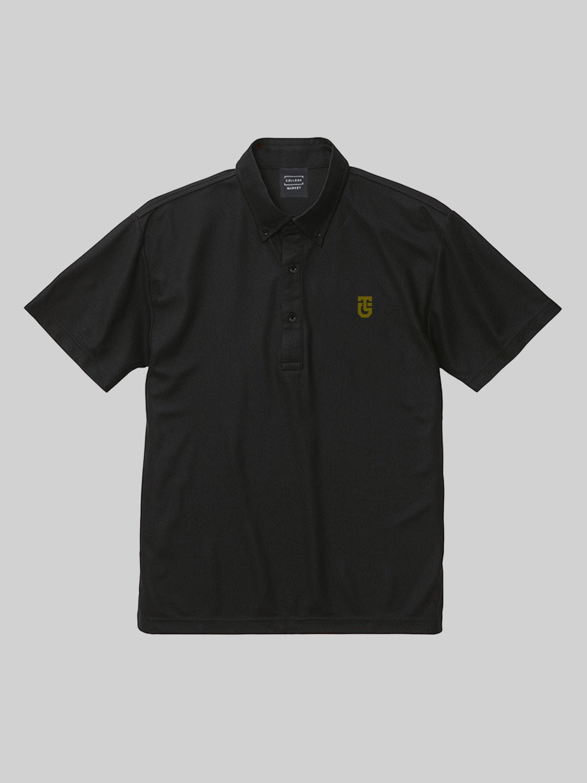 TAMAGAWA ドライボタンダウンポロシャツ TGロゴ ブラック　