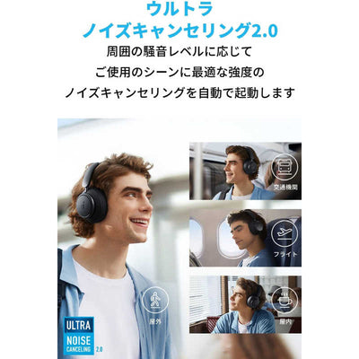 アンカー Anker Japan ブルートゥースヘッドホン Soundcore Space Q45 ブラック [Bluetooth /ハイレゾ対応 /ノイズキャンセリング対応] A3040011