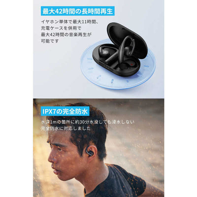 アンカー Anker Japan フルワイヤレスイヤホン Anker Soundcore AeroFit ［防水 /Bluetooth］ ブラック A3872N11