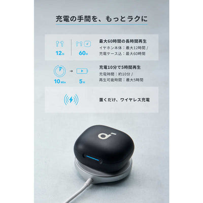 アンカー Anker Japan フルワイヤレスイヤホン Soundcore P40i ［ワイヤレス(左右分離) /ノイズキャンセリング対応 /Bluetooth対応］ A3955N21