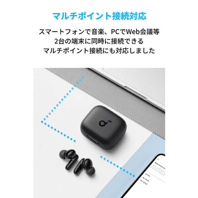 アンカー Anker Japan フルワイヤレスイヤホン Soundcore ［ワイヤレス(左右分離) /ノイズキャンセリング対応 /Bluetooth対応］ ブルー A3959N31