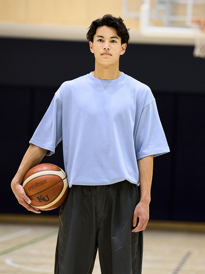 JINDAI マグナムウェイトビッグシルエットTEE JDロゴ アシッドブルー