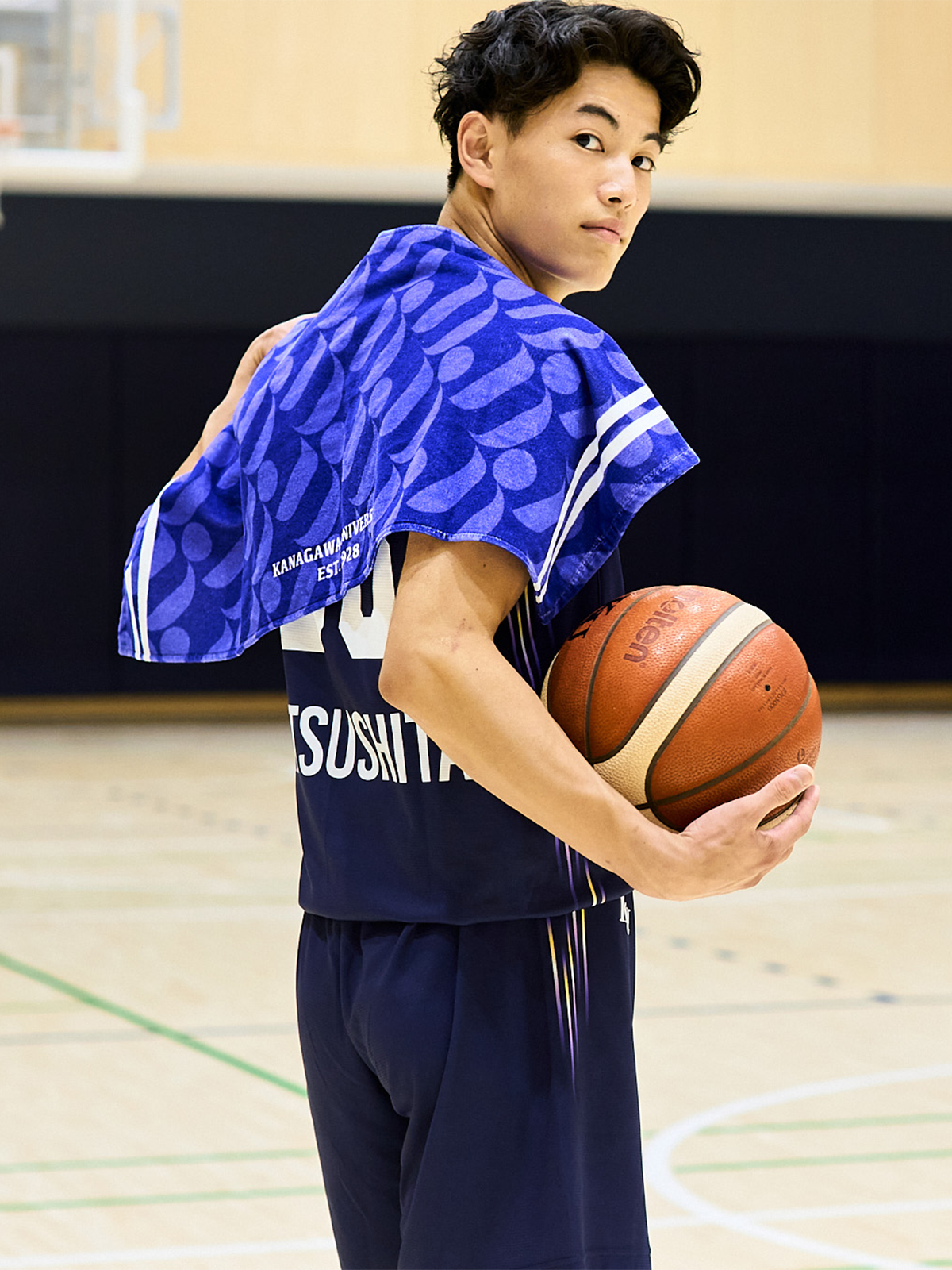 JINDAI フェイスタオル JDロゴ ロイヤルブルー