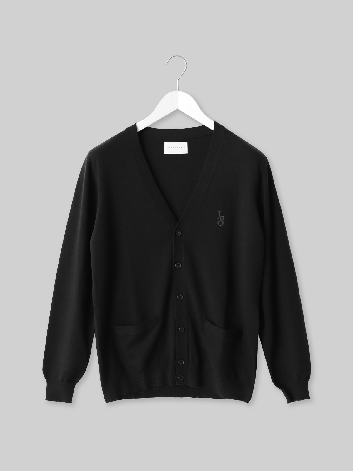 J. F. OBERLIN ニットカーディガン JFO2ロゴ ブラック