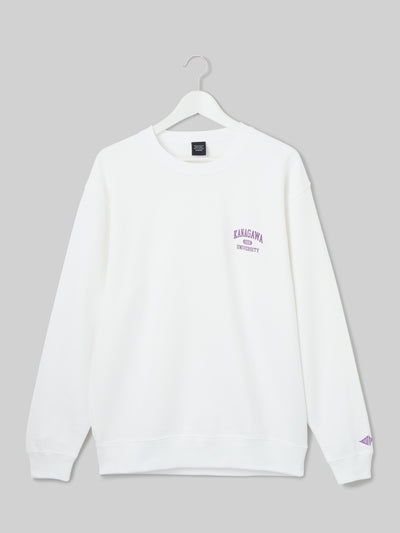 JINDAI Crew Neck Sweatshirt College Logo White