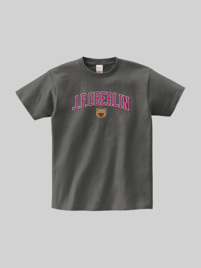 J. F. OBERLIN ヘビーウェイトTシャツ BEARロゴ チャコール