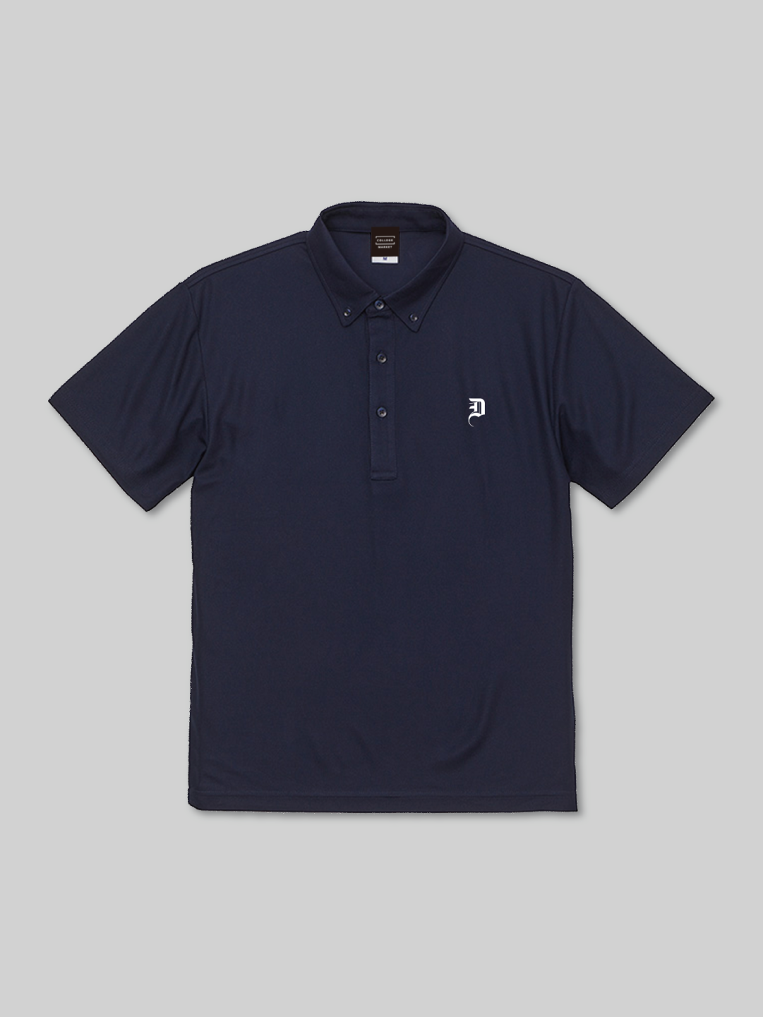 DOKKYO Button-down Polo Shirt with Bretzel Logo, Black
