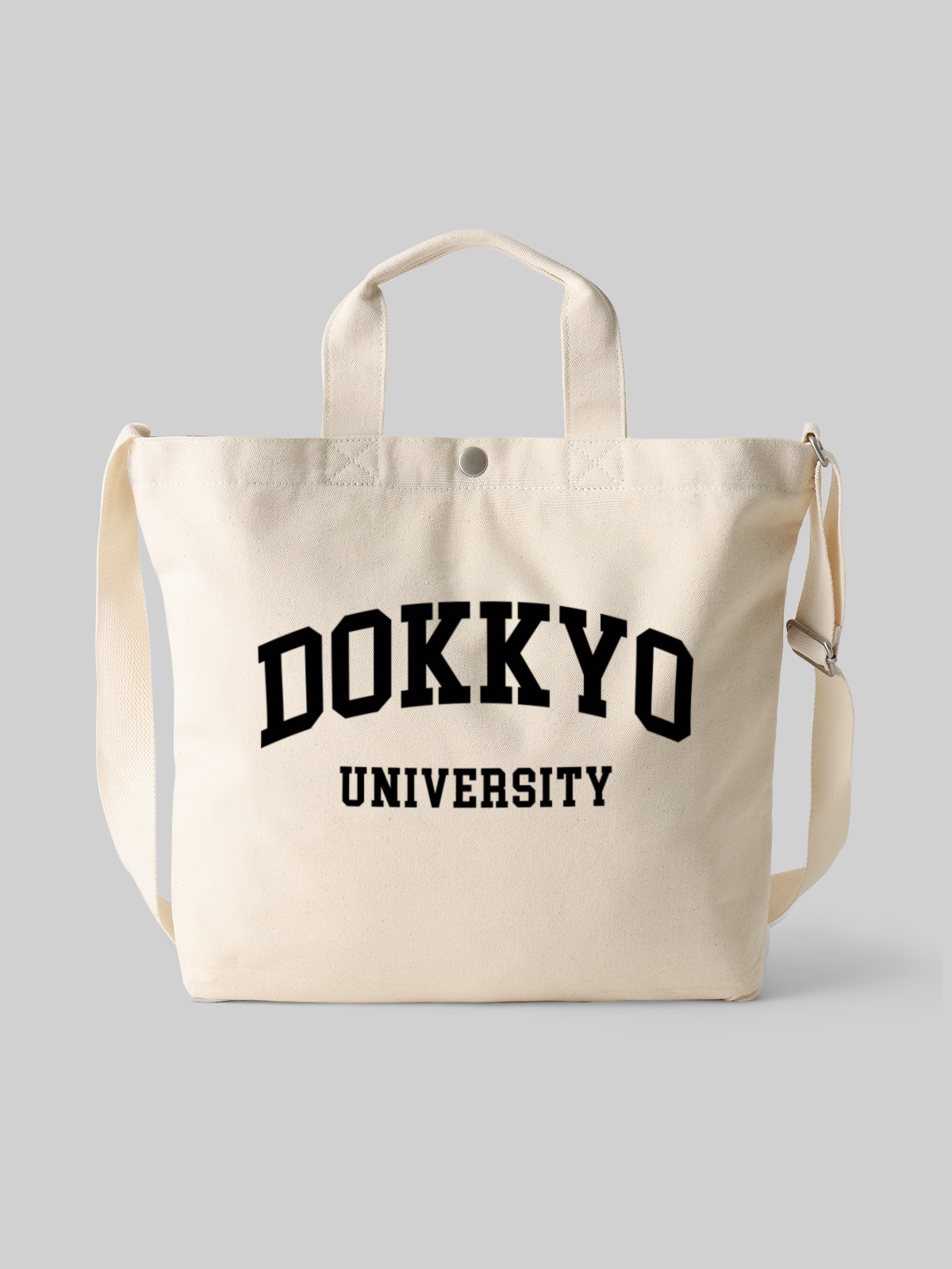 DOKKYO MUNSINGWEAR 2WAY Tote Bag DOKKYO College Logo Natural