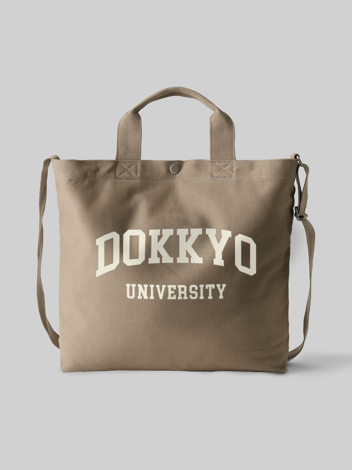 DOKKYO MUNSINGWEAR 2WAY Tote Bag DOKKYO College Logo Khaki