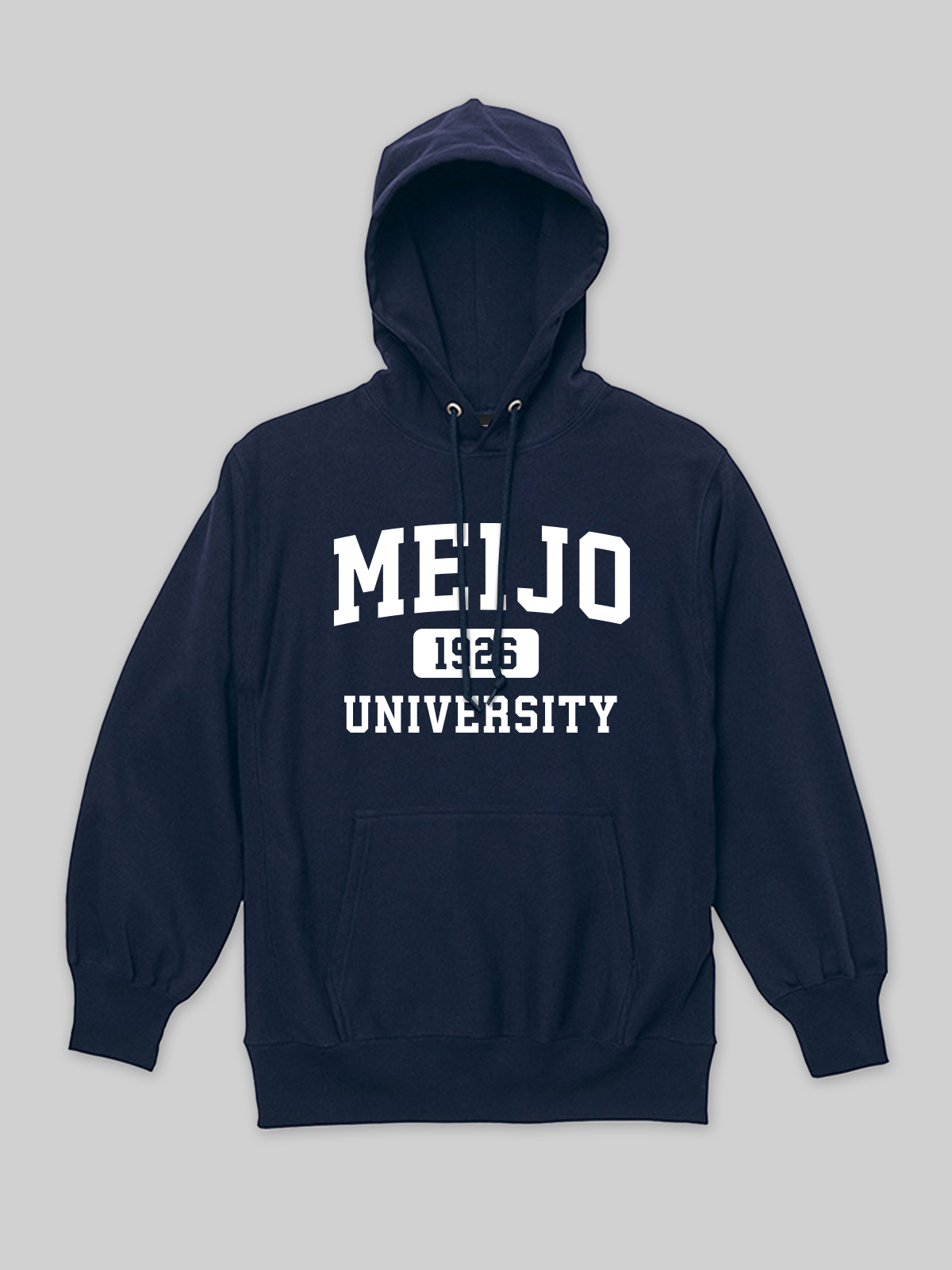 MEIJO Heavyweight Sweat Pullover Hoodie College Logo Navy