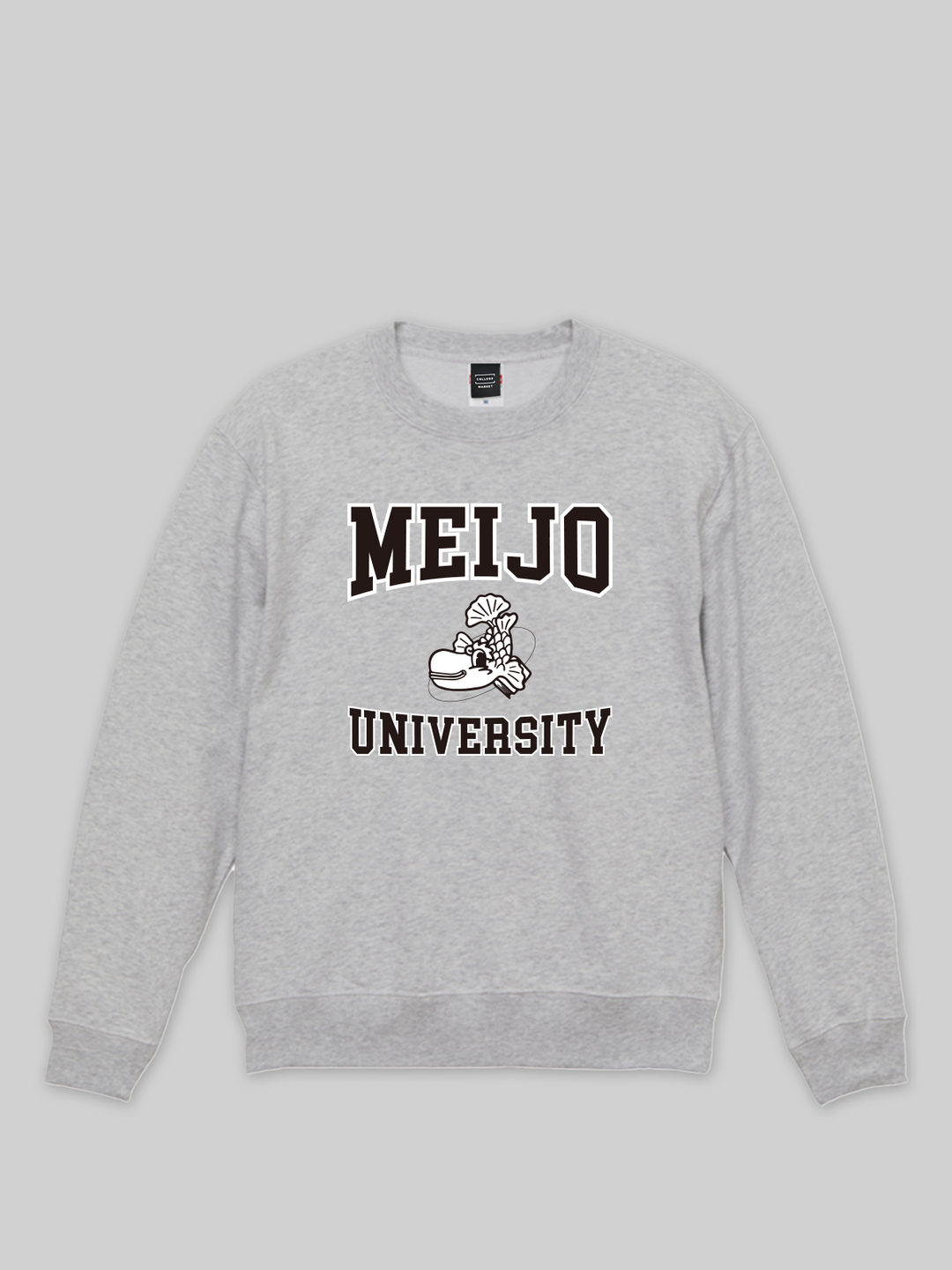 MEIJO クルーネックスウェット カレッジシャチロゴ アッシュ