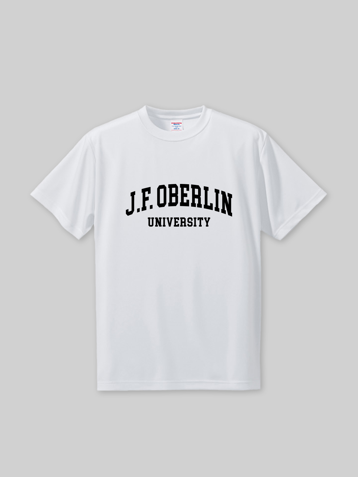 JF OBERLIN Sports Short Sleeve Dry Tee JF OBERLIN College Logo White