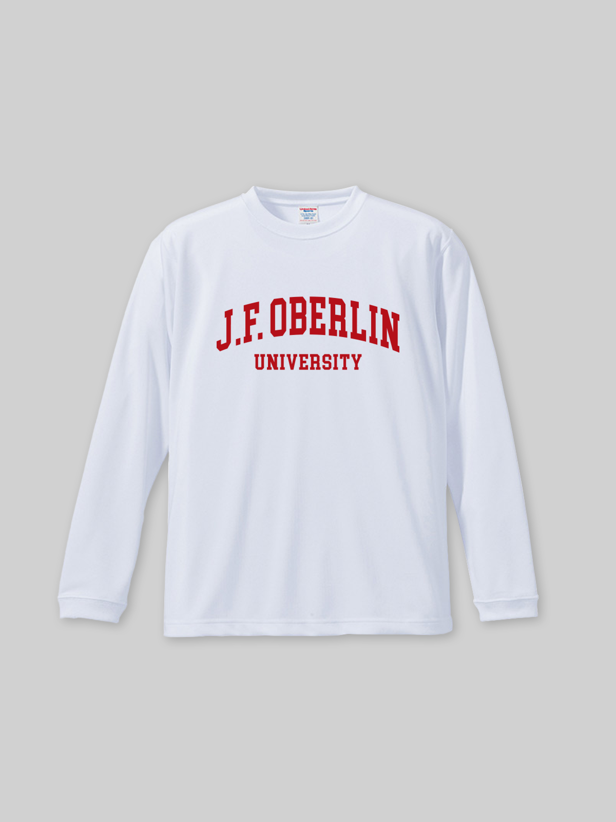 JF OBERLIN Sports Dry Long Sleeve Tee JF OBERLIN College Logo White