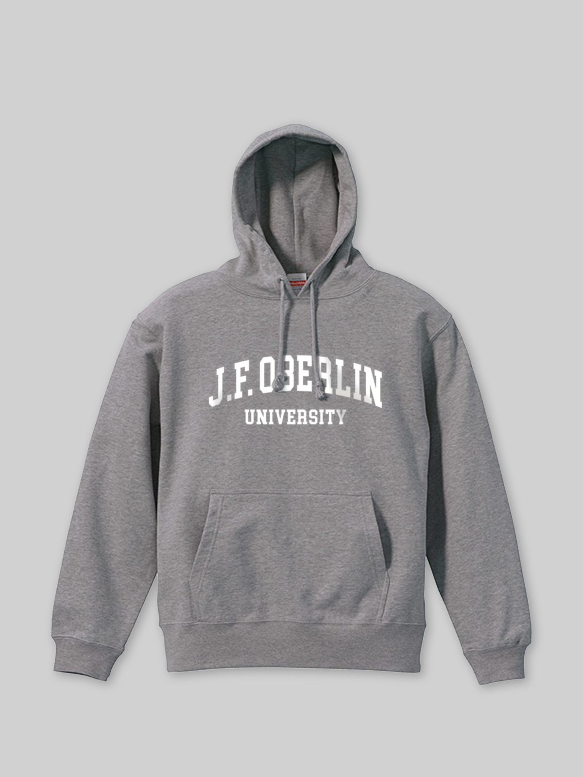 JF OBERLIN Sports Sweatshirt Pullover Hoodie JF OBERLIN College Logo Gray