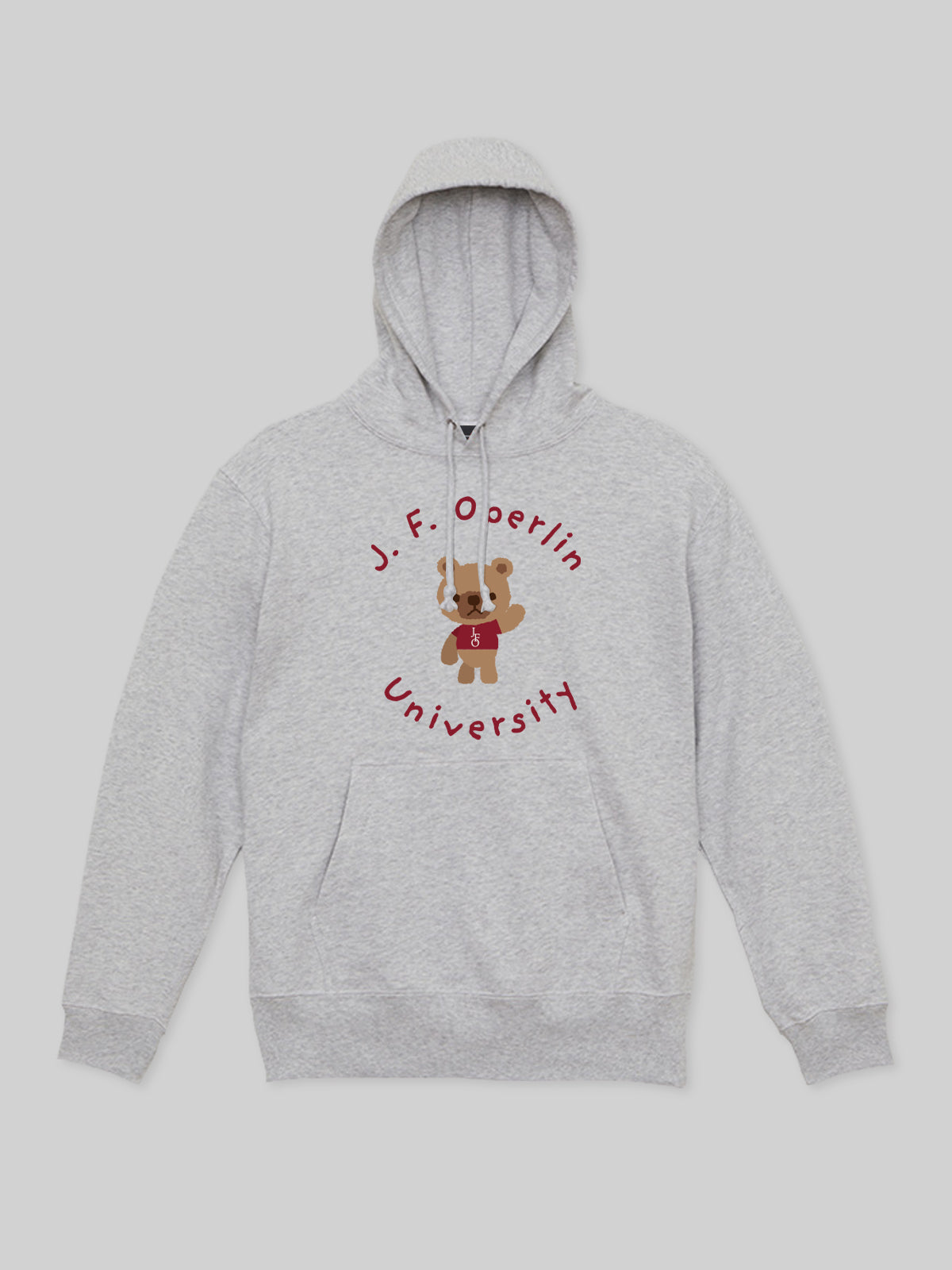 J. F. OBERLIN プルオーバーパーカー BEARロゴ アッシュ