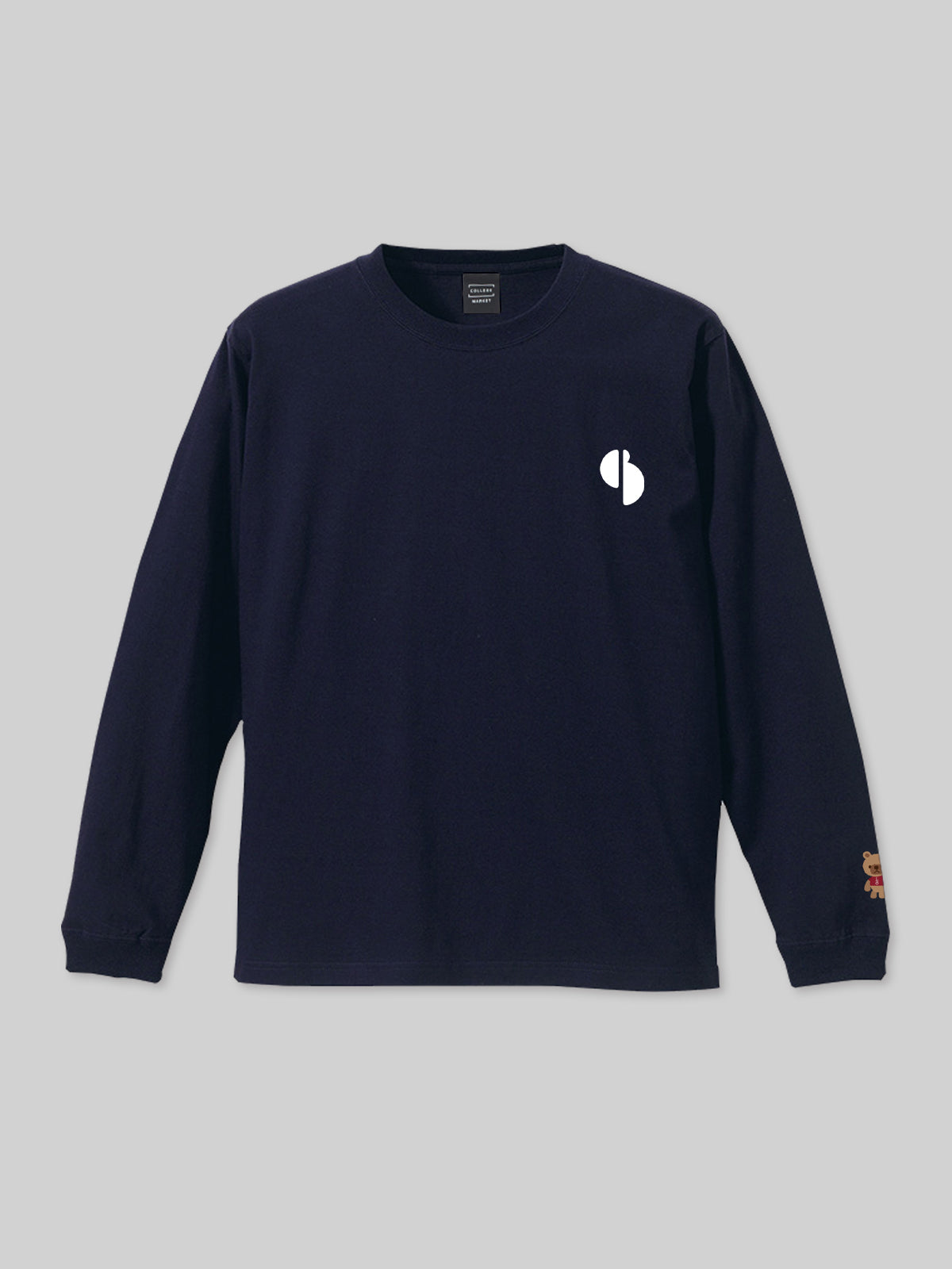 J. F. OBERLIN ロングスリーブTEE BEARロゴ ネイビー