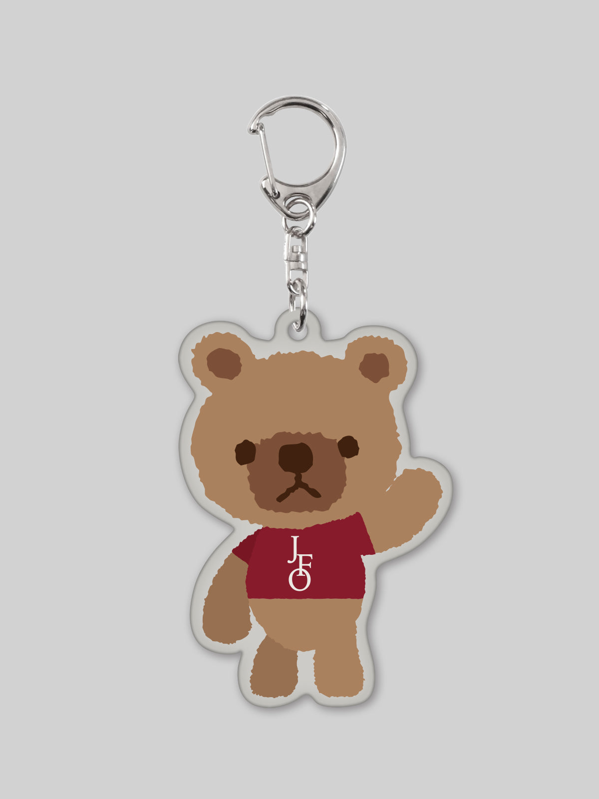J. F. OBERLIN アクリルキーホルダー BEARロゴ ダークブラウン