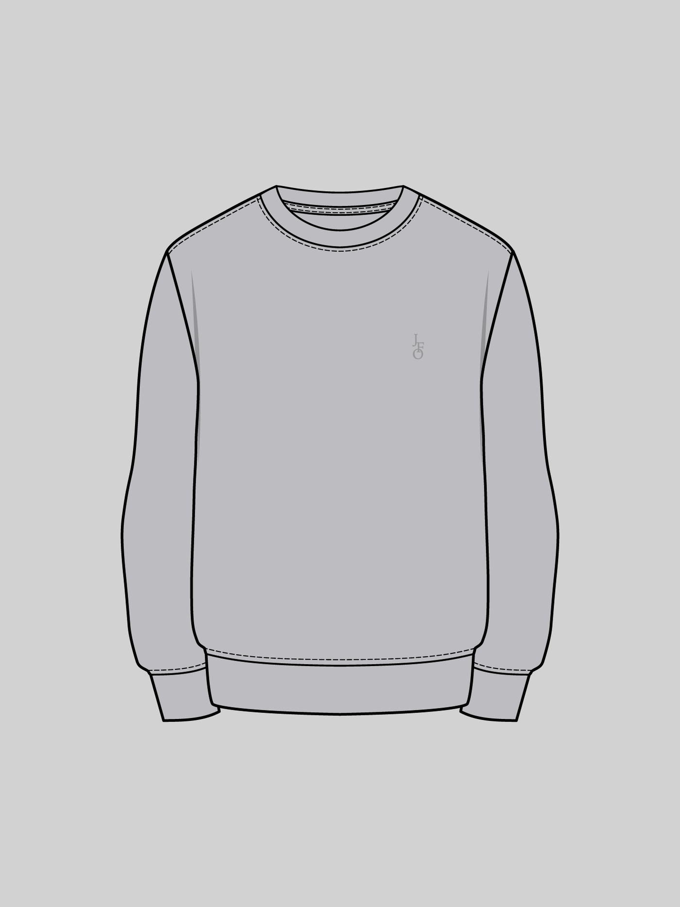 ニットクルーネック  JFOロゴ　グレー