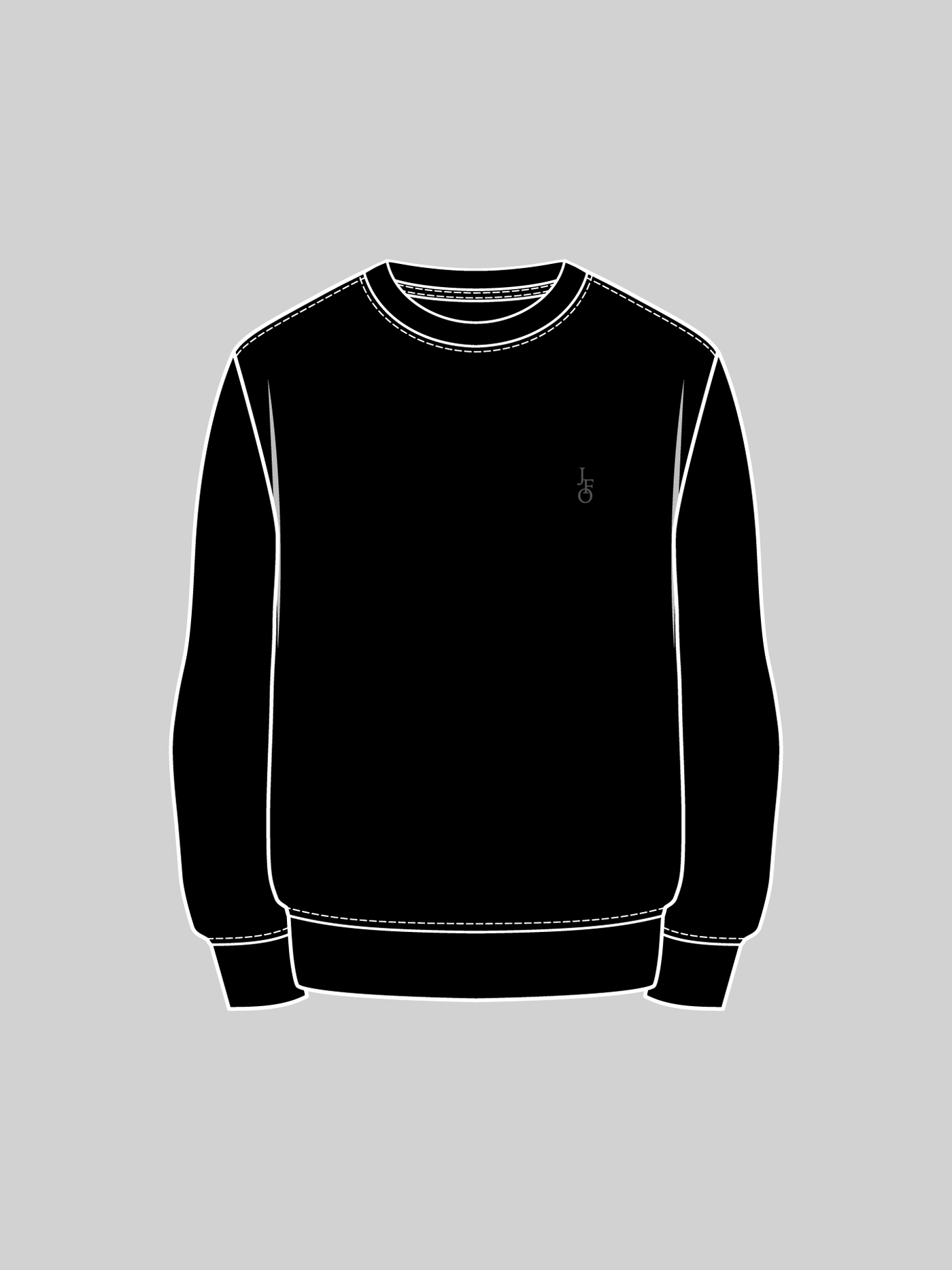 ニットクルーネック  JFOロゴ　ブラック