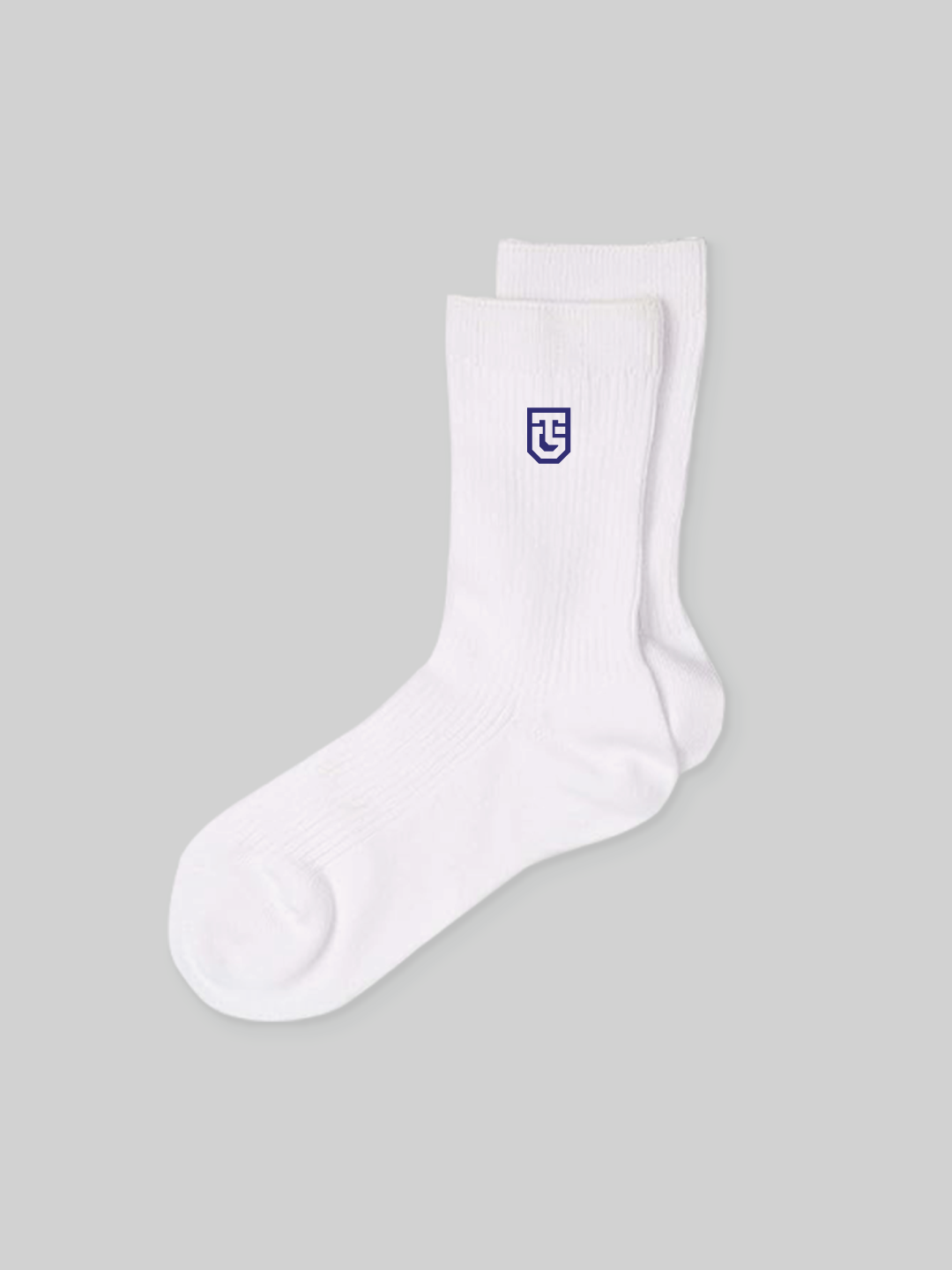 TAMAGAWA キッズ ソックス　クルー TGロゴ ホワイト