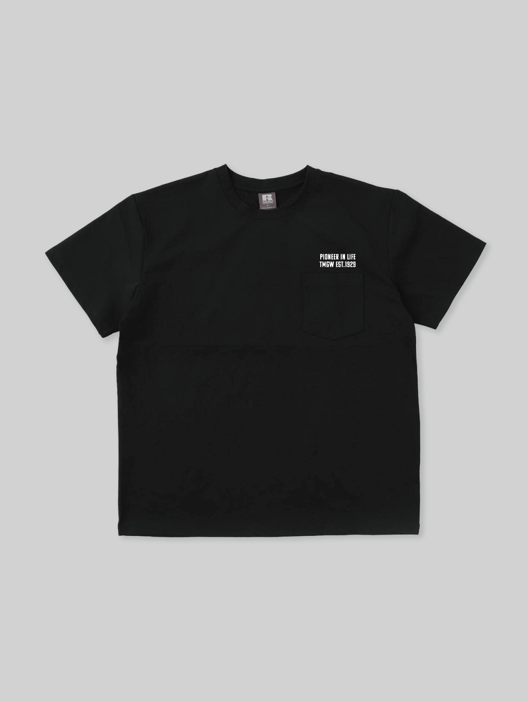DOKKYO RUSSELL ATHLETIC Short Sleeve Cotton TEE Black Letter Logo Black