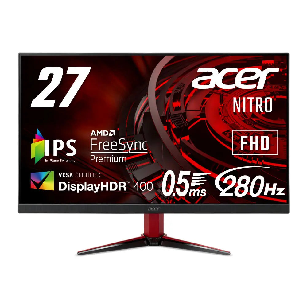 Acer Nitro ゲーミングモニター 27インチ フルHD IPS 280Hz 0.5ms HDMI2.0 ヘッドホン端子 VG271Zbmiipx