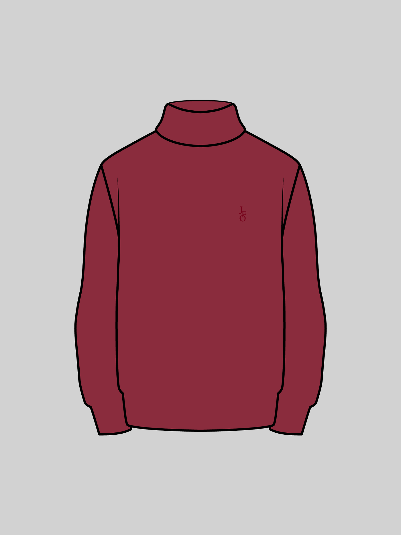 ニット ハイネック  JFOロゴ　ワイン