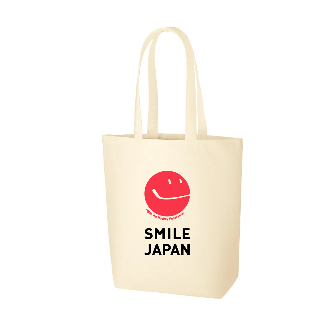 アイスホッケー日本代表 トートバッグ SMILE JAPANロゴ ナチュラル