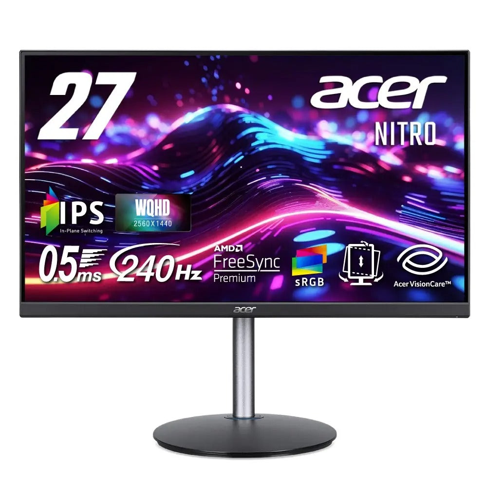 Acer Nitro ゲーミングモニター 27インチ WQHD 広視野角 IPS 非光沢 エルゴスタンド 240Hz 0.5ms(GTG) sRGB 99% AMD FreeSync Premium ブラックブースト HDR400 ブルーライト低減 HDMI 2.0 DisplayPort v1.4 スピーカー・ヘッドホン端子 VESAマウント対応 XF273UW2bmiiprx
