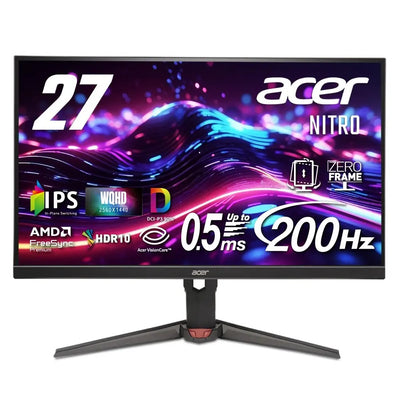 Acer Nitro ゲーミングモニター 27インチ WQHD IPS 非光沢 エルゴスタンド 200Hz 0.5ms(GTG) AMD FreeSync Premium 10億7000万色 DCI-P3 90% HDR10 ブラックブースト ブルーライトシールド HDMI 2.0 DisplayPort v1.4 スピーカー・ヘッドホン端子 VESAマウント XV270UX1bmiiprx