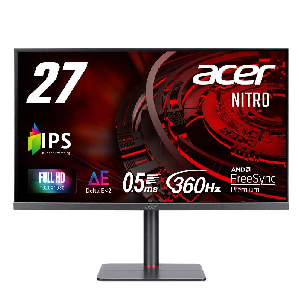 Acer Nitro ゲーミングモニター 27インチ フルHD IPS 非光沢 360Hz 0.5ms sRGB 99% Delta E<2 AMD FreeSync Premium HDR400 HDMI 2.0 DisplayPort 1.4 PIP/PBP 高さ調整 ピボッド機能 ヘッドホン端子 XV275Fymiiprx