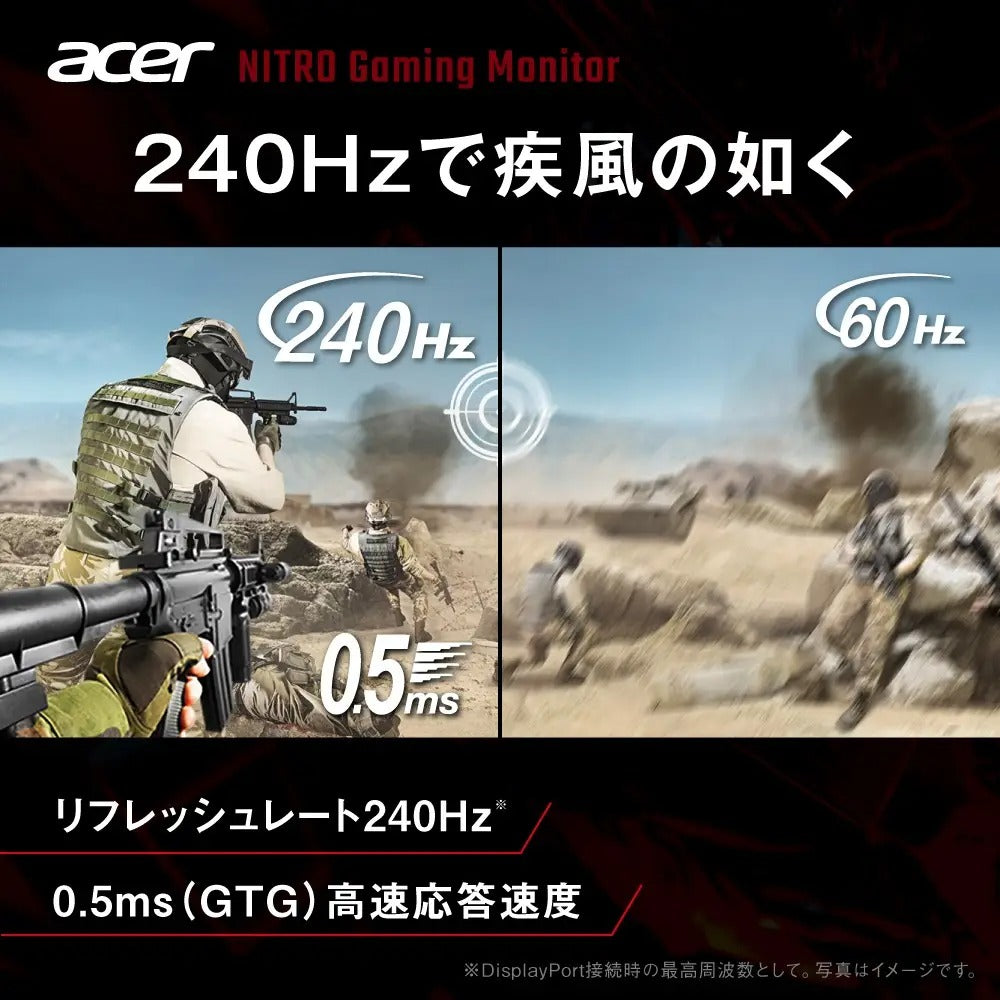 Acer Nitro ゲーミングモニター 27インチ WQHD 非光沢 広視野角 VA 240Hz 0.5ms(GTG) DCI-P3 90% AMD FreeSync Premium ブラックブースト HDR350 ゲームビューテクノロジー ブルーライト低減 HDMI 2.1 DisplayPort v1.4 スピーカー・ヘッドホン端子 VESAマウント対応 KG271UXbmiipx